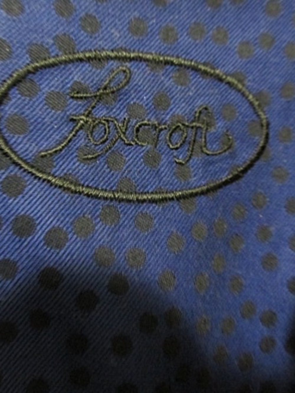 Foxcroft Non-Iron Blue Patterned Fitted Cotton Blouse, Size 4P - Picture 7 of 7